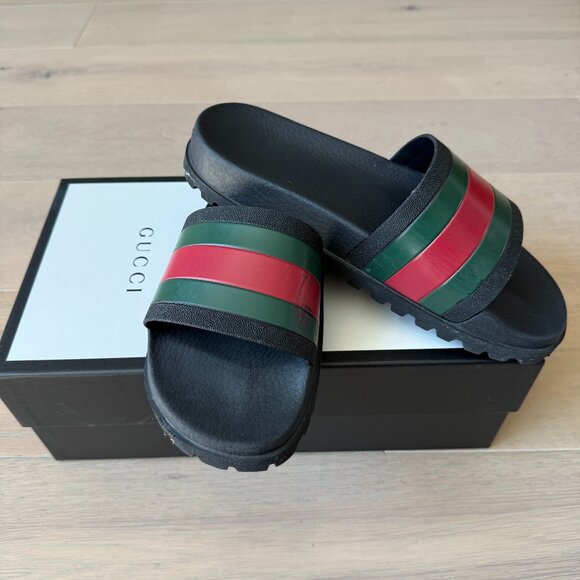 Gucci Men's Web Slide Sandal Size 43/us 10 - Picture 1 of 11